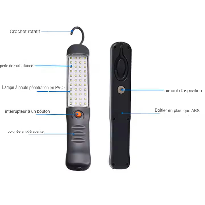 Lampe LED Réchargeable abidjan Extérieure Multifonction – Compacte, Puissante et Indispensable !