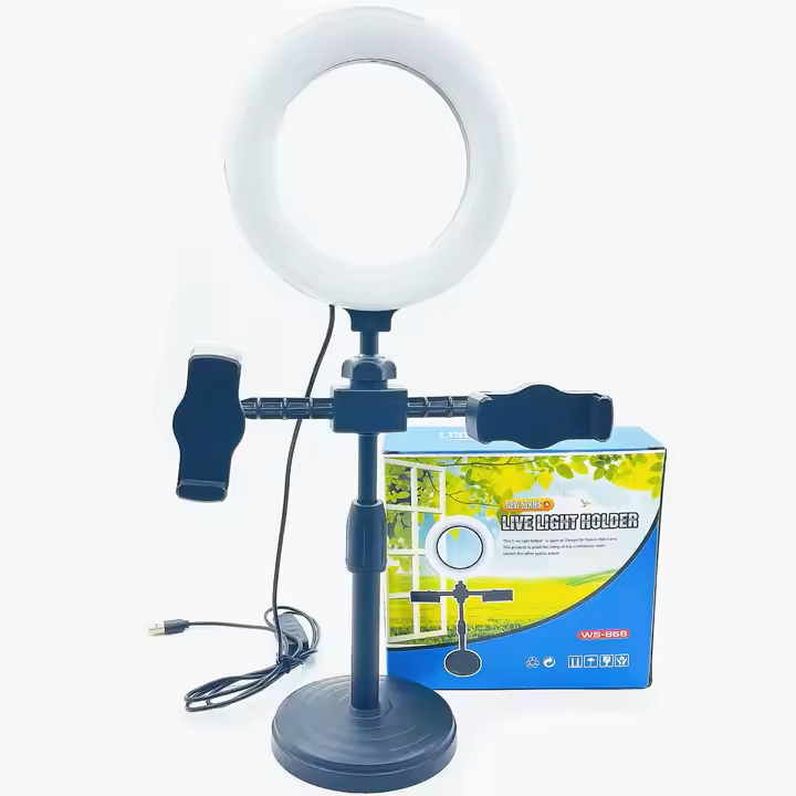 Support et Lampe Anneau LED 6 Pouces 16cm – Kit Vlogging & Live avec Supports Téléphone