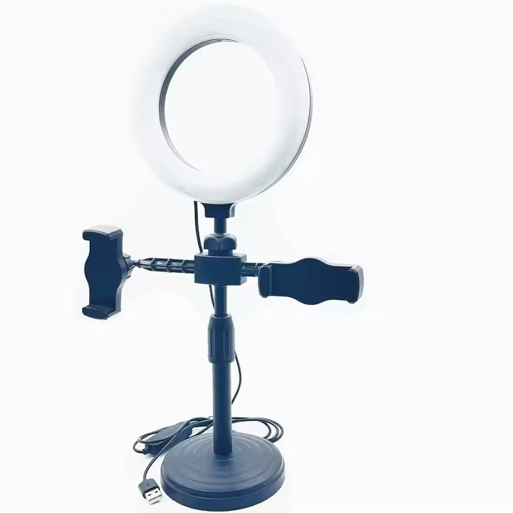 Support et Lampe Anneau LED 6 Pouces 16cm – Kit Vlogging & Live avec Supports Téléphone
