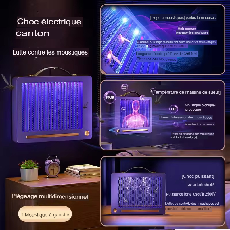 Piège à moustiques à lumière UV Rechargeable par Usb, piège à moustiques électrique à LED, répulsif, lampe tueuse