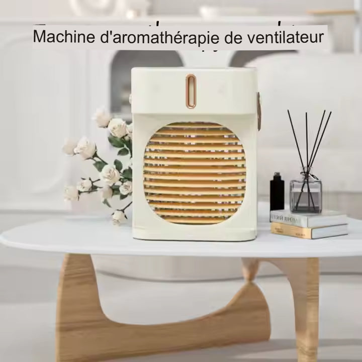 Mini clim-Ventilateur de bureau rechargeable par USB Ventilateurà double pulvérisation hydratant longue durée de vie de la batterie 3 vitesses petit refroidisseur d'air en plastique
