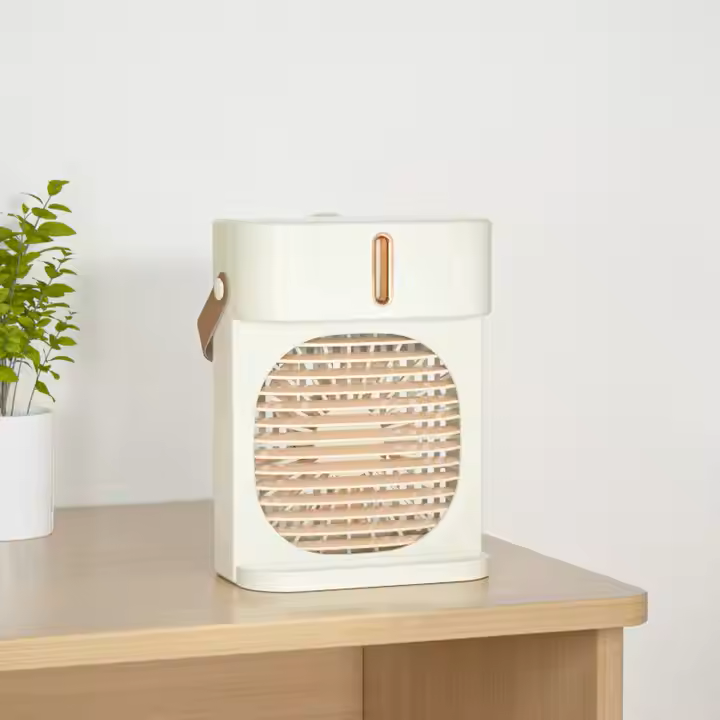 Mini clim-Ventilateur de bureau rechargeable par USB Ventilateurà double pulvérisation hydratant longue durée de vie de la batterie 3 vitesses petit refroidisseur d'air en plastique